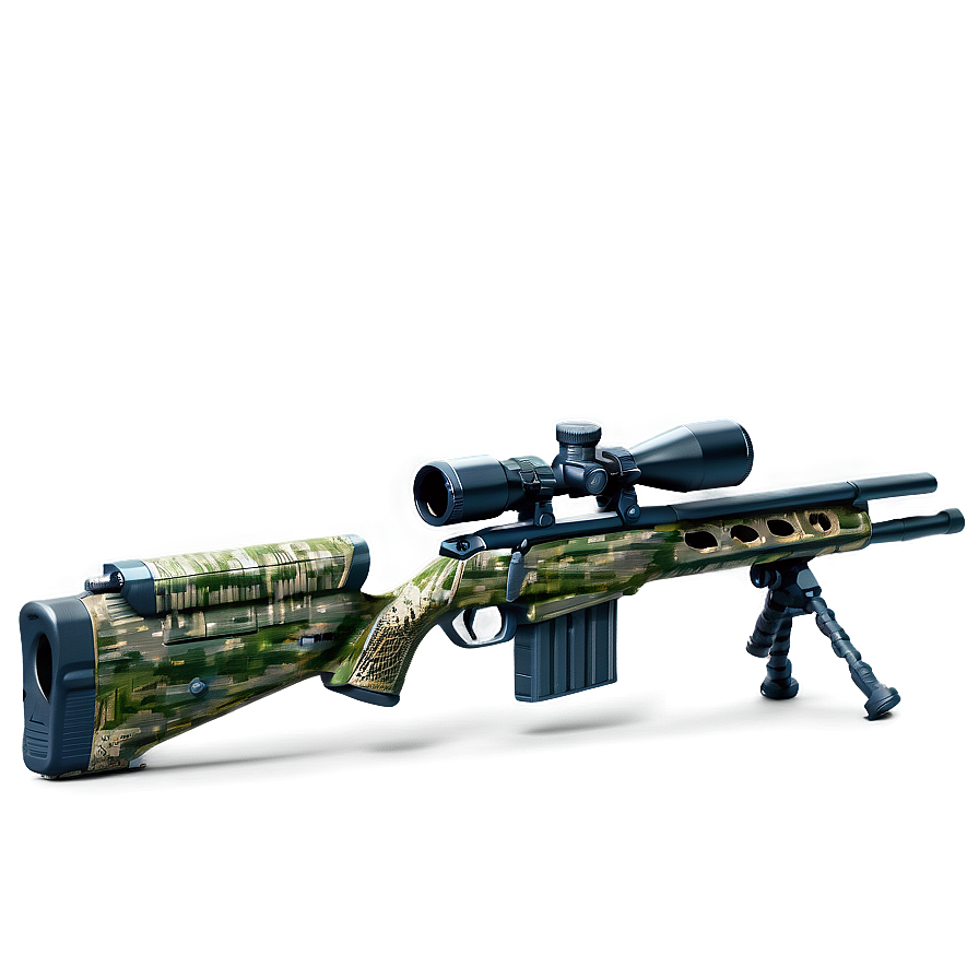 Camouflaged Sniper Rifle Graphic Png 8