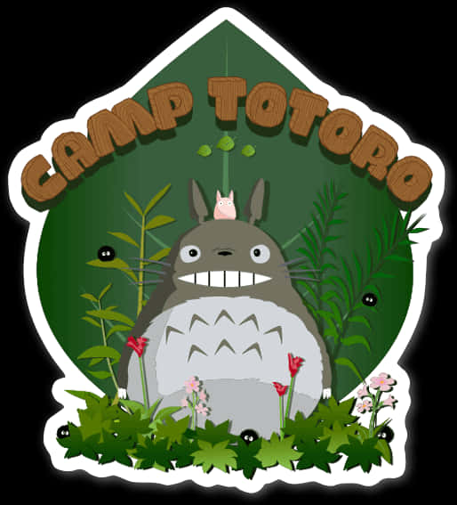 Camp Totoro Sticker Design PNG with transparent background