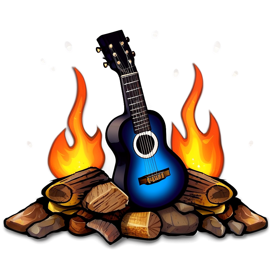 Campfire And Guitar Png 05242024