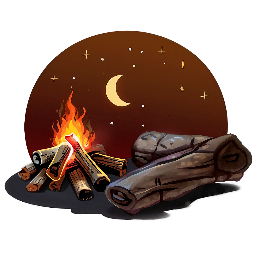 Campfire And Moon Png Acq