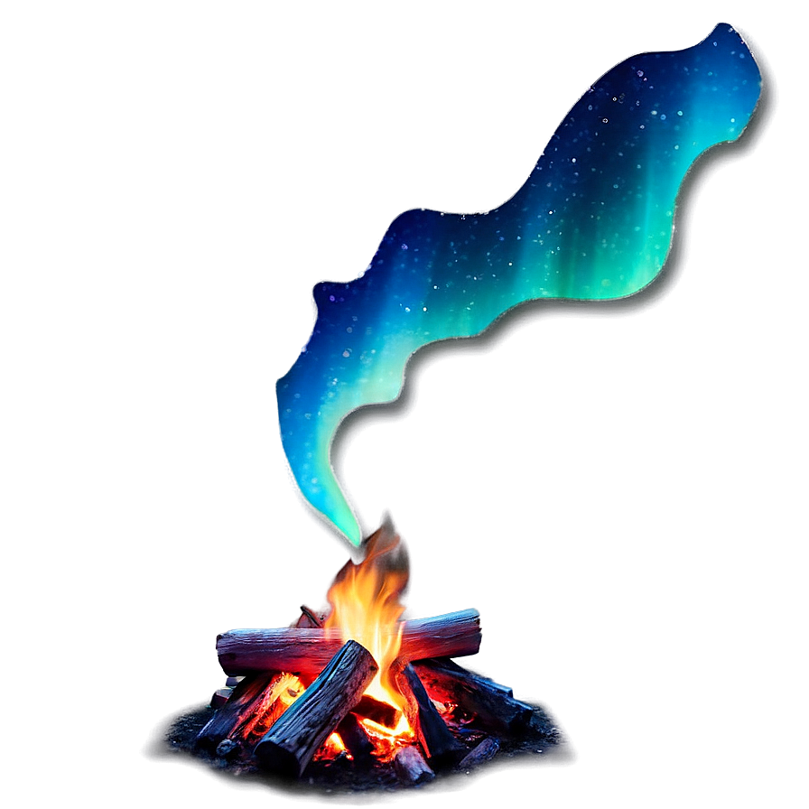 Campfire And Northern Lights Png Fji88