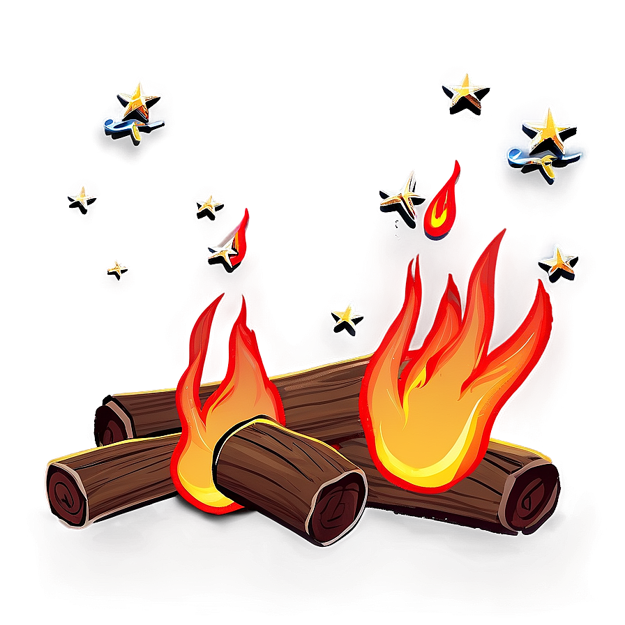 Campfire Under Stars PNG utd23 PNG image with a transparent background, free high-resolution download