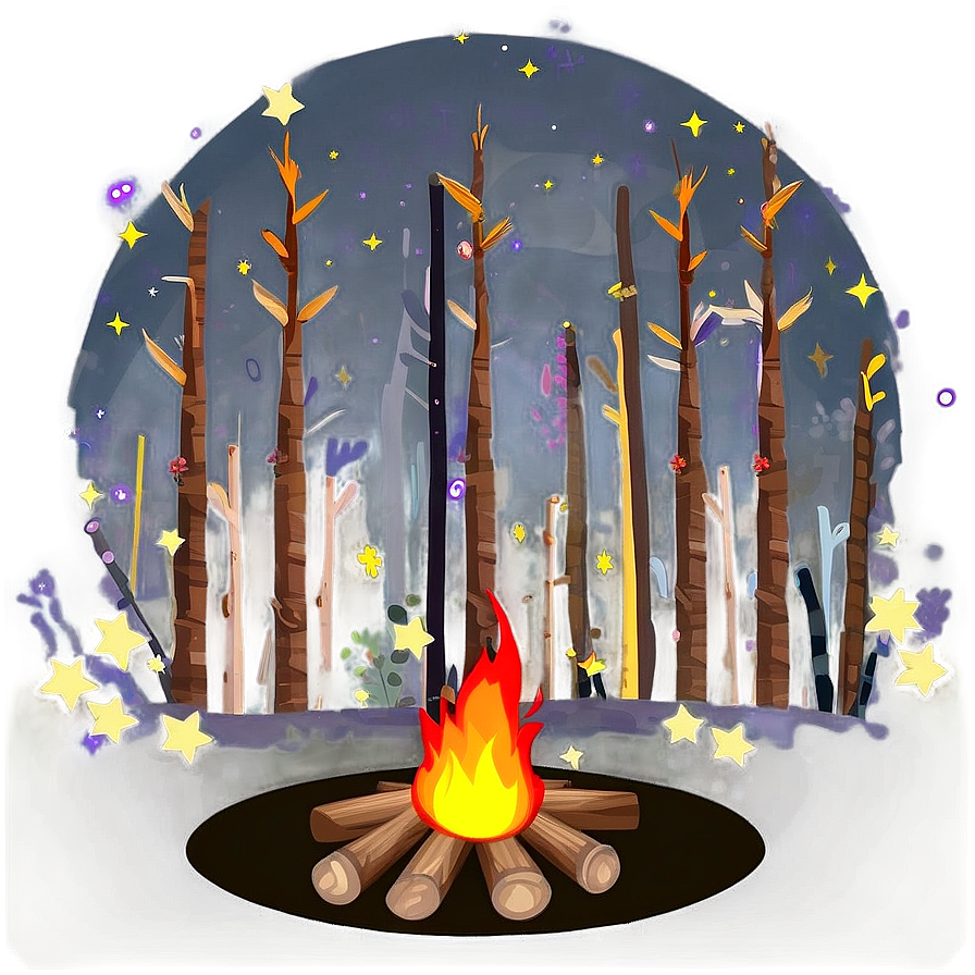 Campfire Under Stars PNG yqd PNG image with a transparent background, free high-resolution download