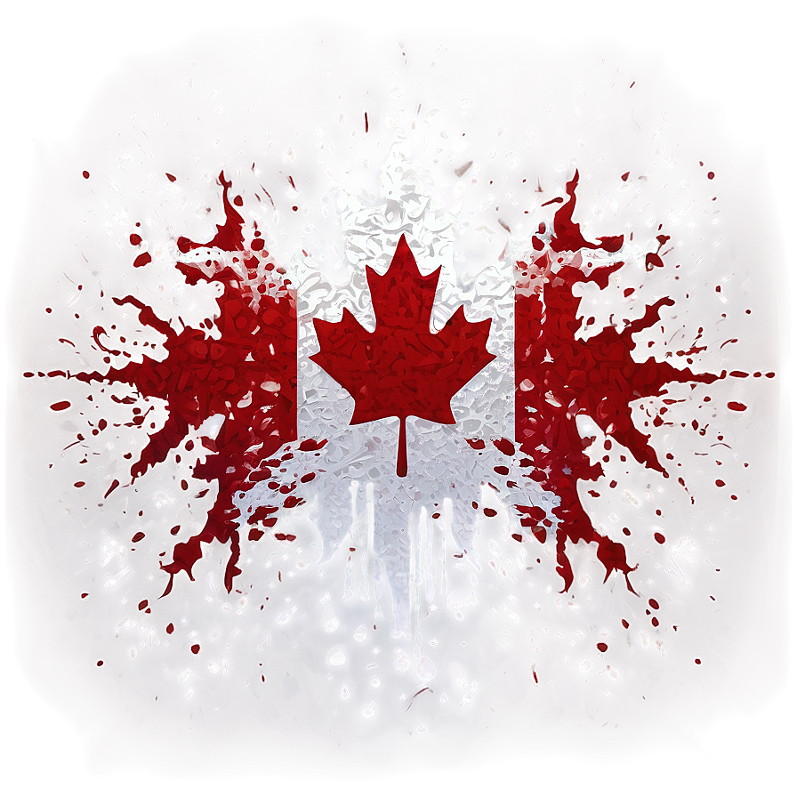 Canada Flag in Splatter Art PNG 60 PNG with transparent background