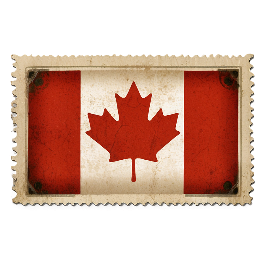 Canada Flag in Vintage Stamp PNG 30 PNG with transparent background