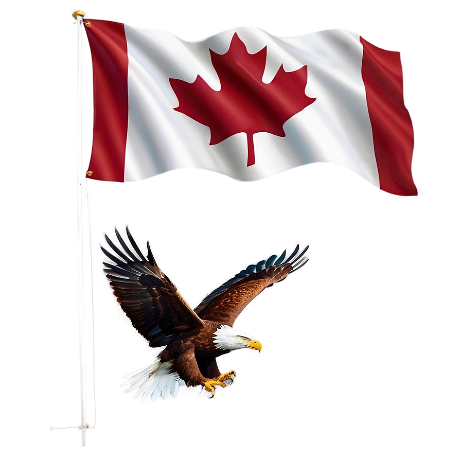 Canada Flag with Eagle PNG drv PNG with transparent background