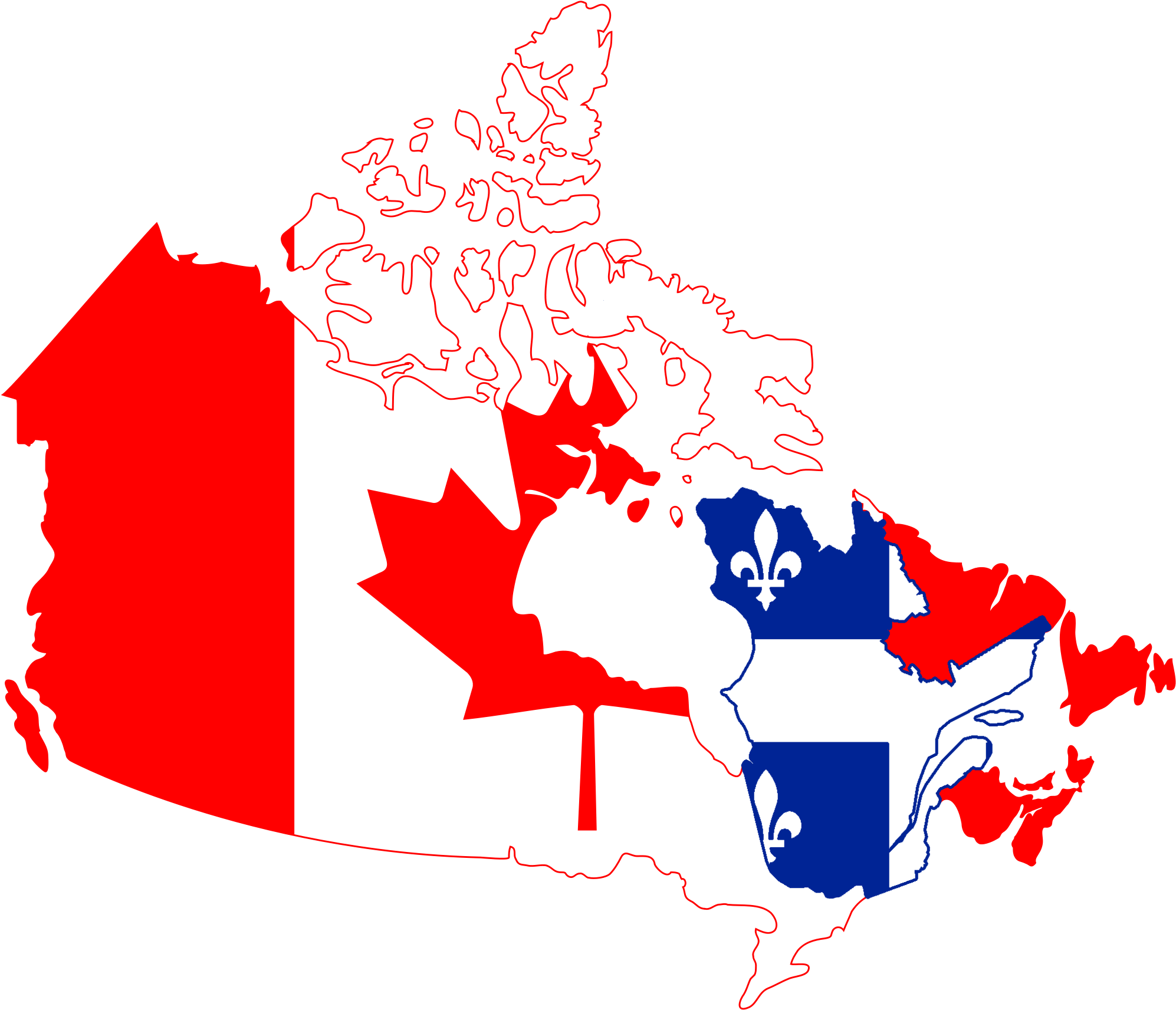 Flag Map Of Canada - French English Relations In Canada, HD Png Download PNG with transparent background