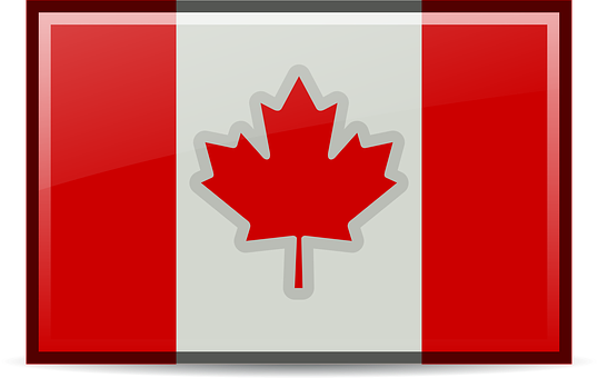 Canadian Flag Graphic PNG with transparent background