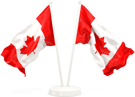 Two Waving Flags - Japan And Canada Flag, HD Png Download PNG with transparent background