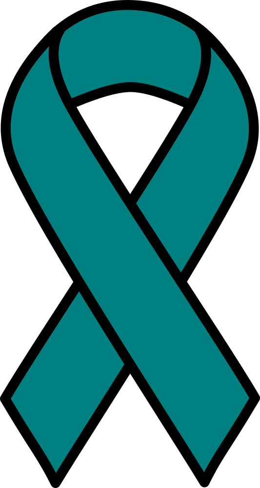 Teal Ovarian Cancer Ribbon - Ovarian Cancer Ribbon Clip Art, HD Png Download PNG with transparent background