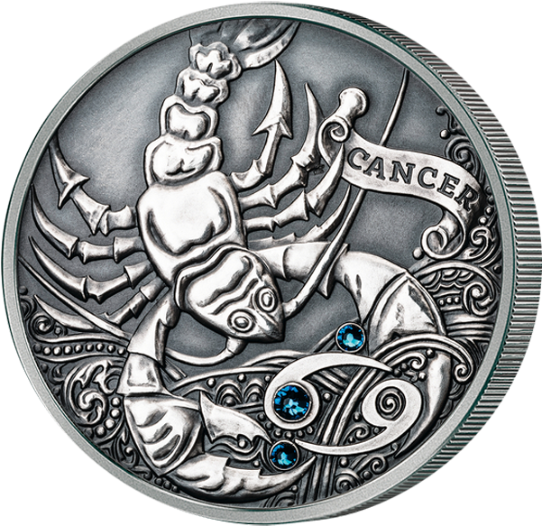 Cancer Zodiac Silver Coin