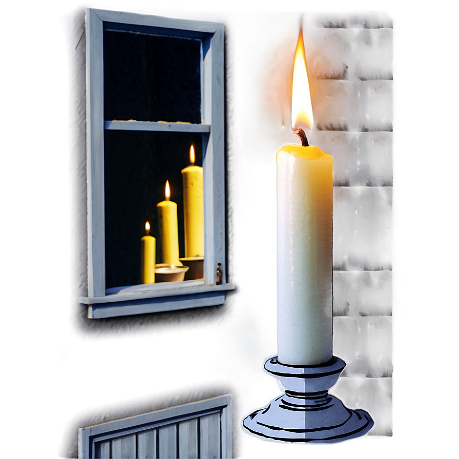 Candle In Window Png 05232024