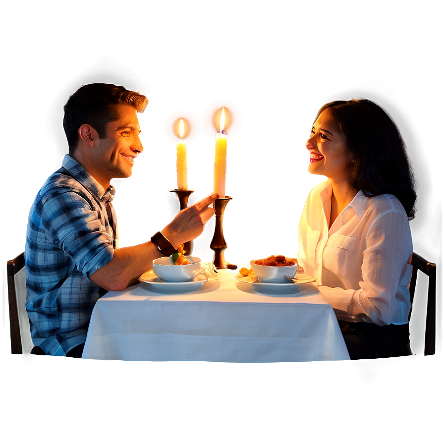 Candlelit Dinner Date PNG 06132024 PNG with transparent background