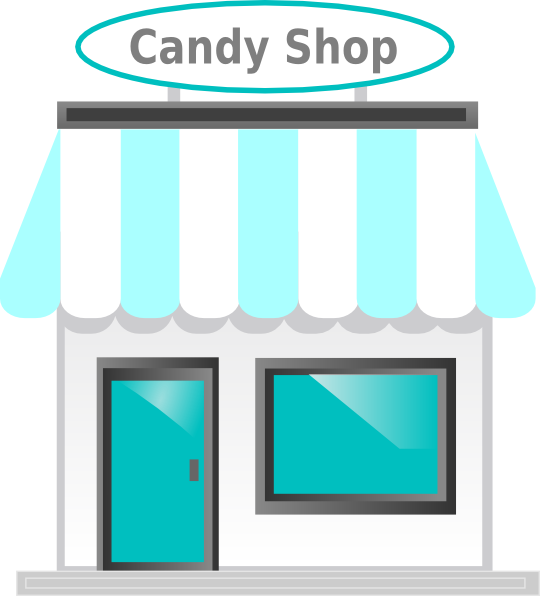 Candy Shop Facade Vector PNG with transparent background
