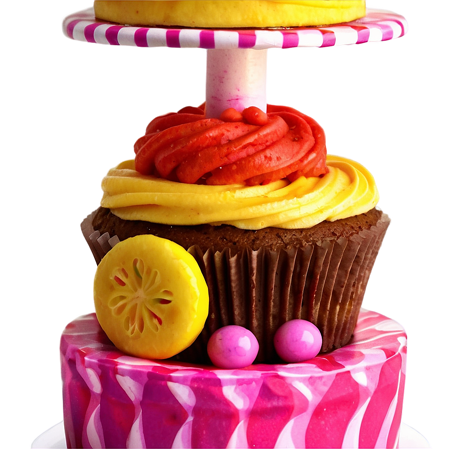 Candyland Cupcake Tower Png Duf