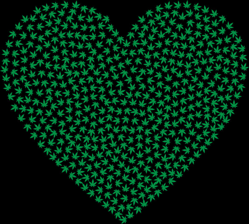 Cannabis Heart Pattern Graphic