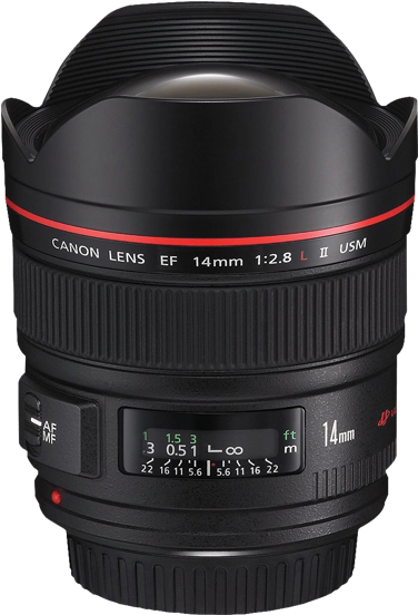 Canon E F14mm Lens PNG with transparent background
