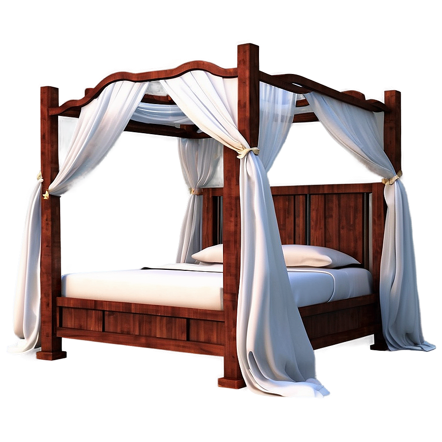 Canopy Bed Elegant Style PNG 30 PNG with transparent background