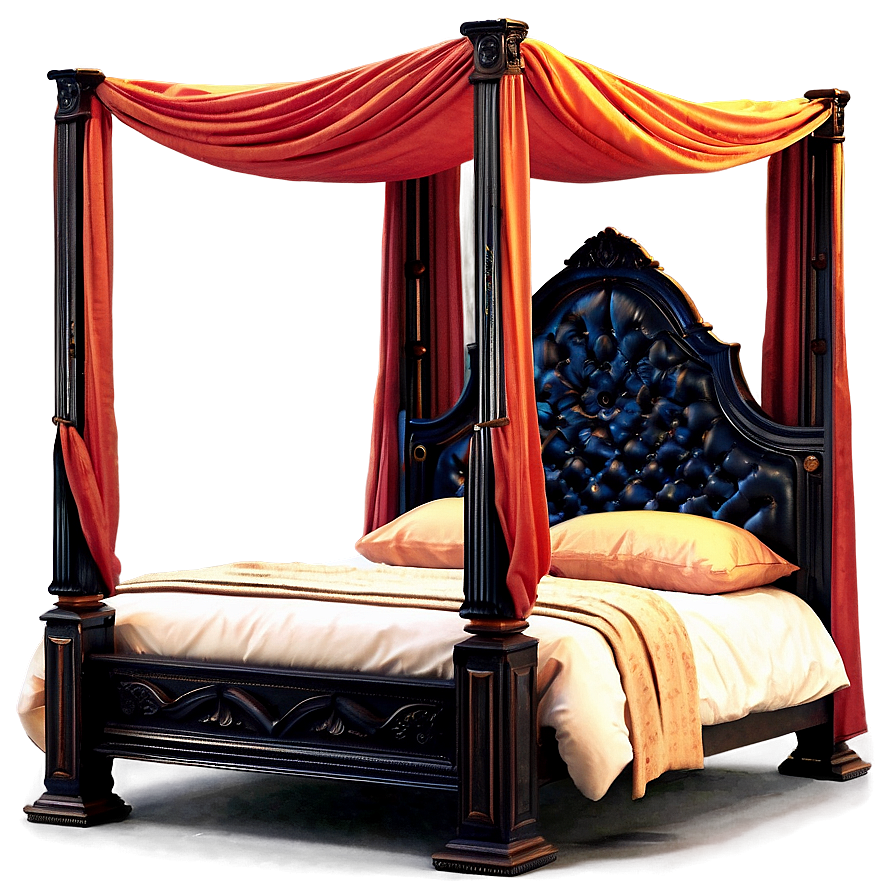 Canopy Bed Elegant Style PNG dip PNG with transparent background