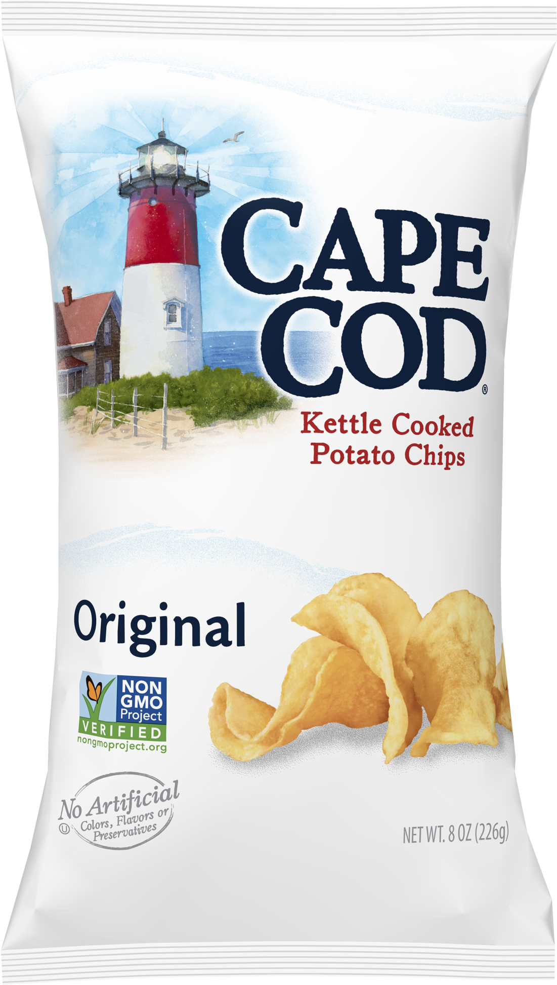 Cape Cod Original Kettle Cooked Potato Chips Bag PNG with transparent background