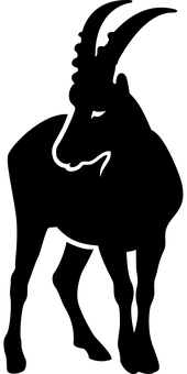 Capricorn Symbol Black Background PNG with transparent background