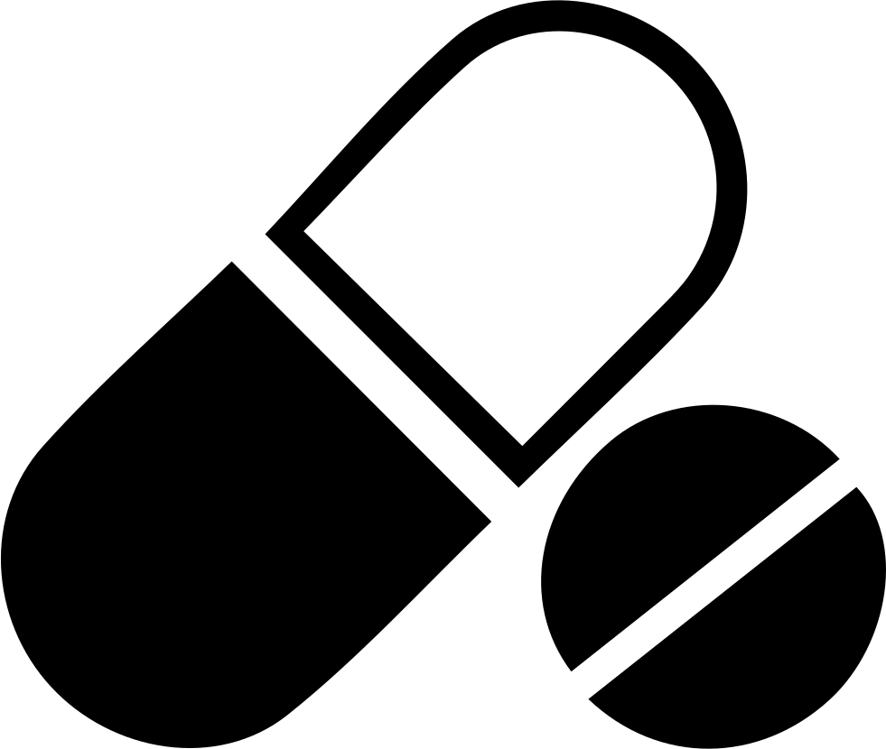 Capsule Pill Icon Blackand White