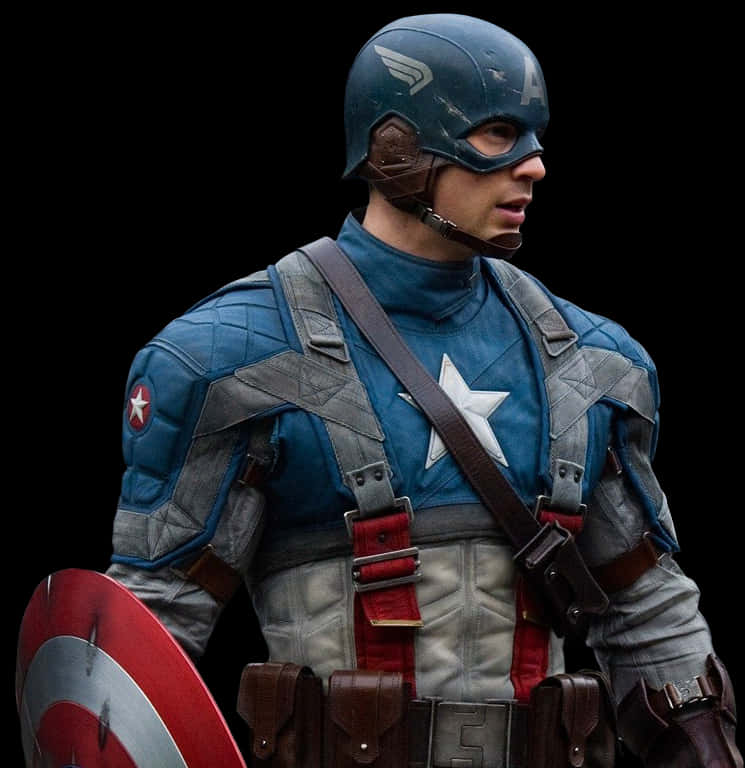 Captain America Profile With Shield