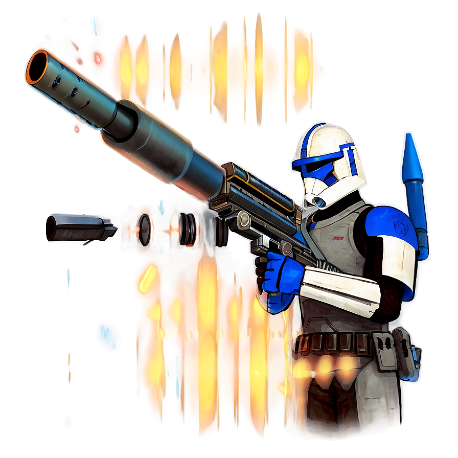 Captain Rex With Heavy Weaponry Png 06252024