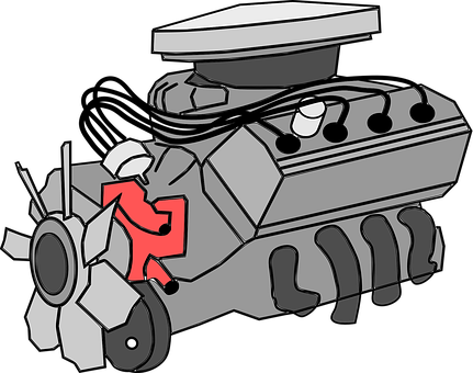 Car Engine Illustration PNG with transparent background