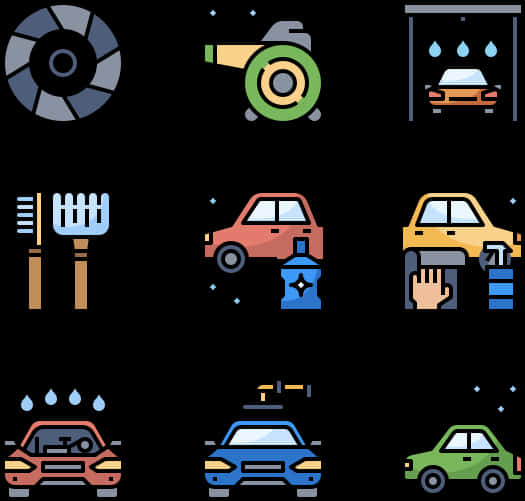 Car Maintenance Vector Icons PNG image with a transparent background, free high-resolution download