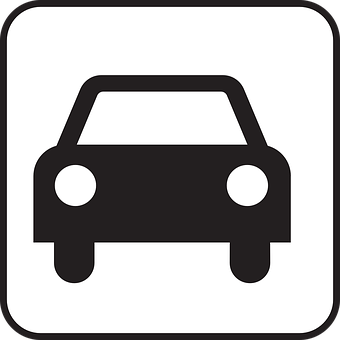 Car Symbol Blackand White