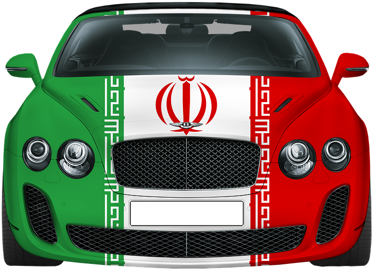 Car With Iranian Flag Wrap