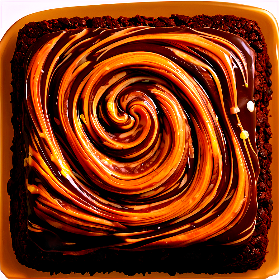 Caramel Swirled Brownie Png Quy26