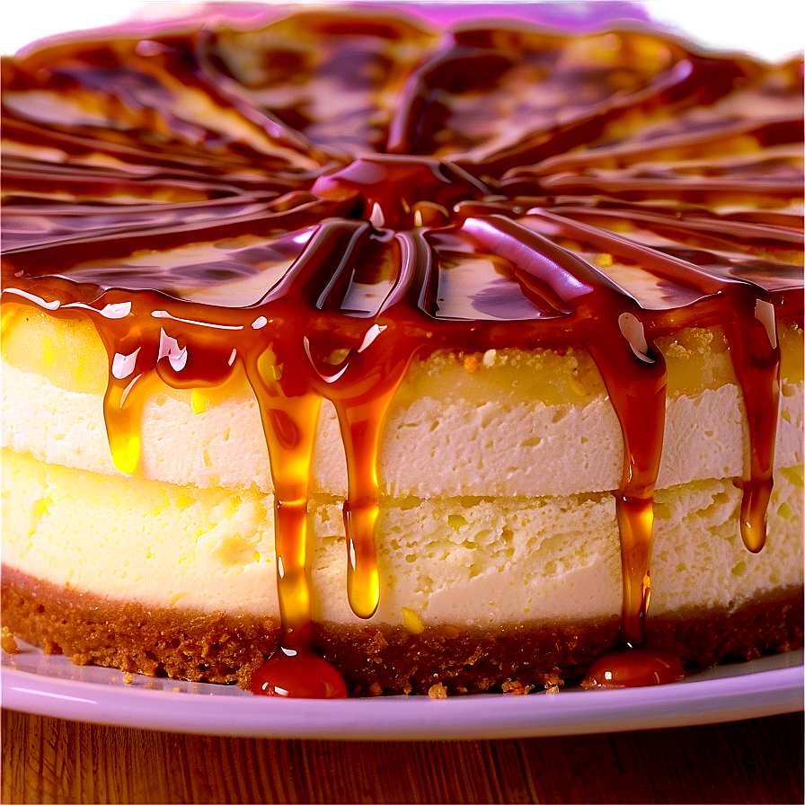 Caramel Swirled Cheesecake Png Yti