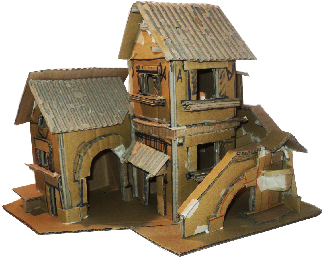 Cardboard Model Village House