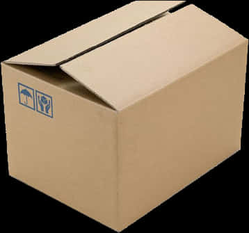 Cardboard Shipping Box PNG with transparent background