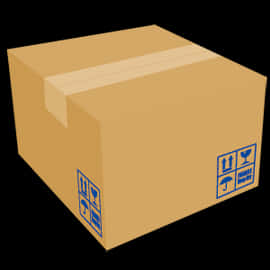 Cardboard Shipping Box Graphic PNG with transparent background