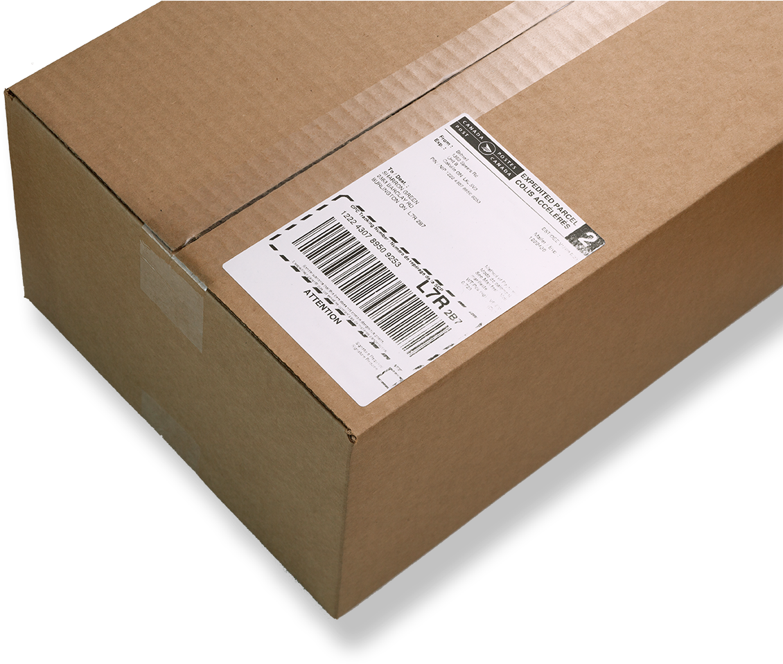 Cardboard Shipping Box With Label