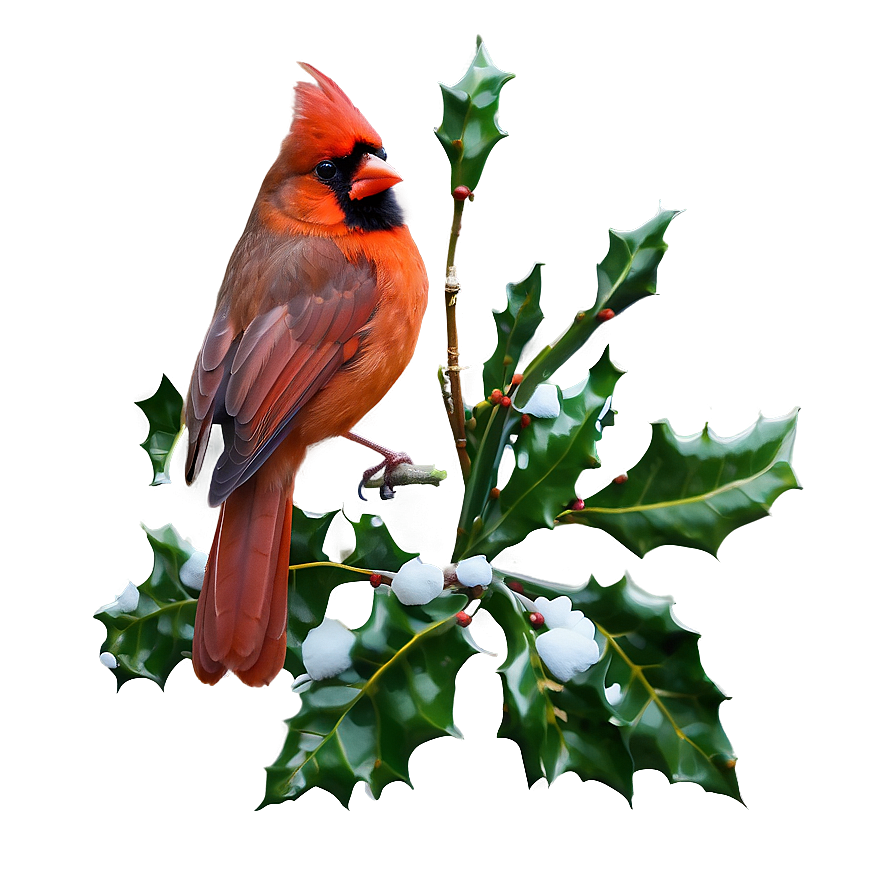 Cardinal And Holly Png 28