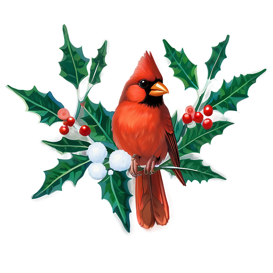 Cardinal And Holly Png Ady