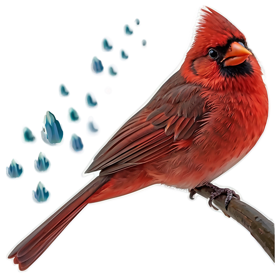 Cardinal Bird In Rain Png Ern