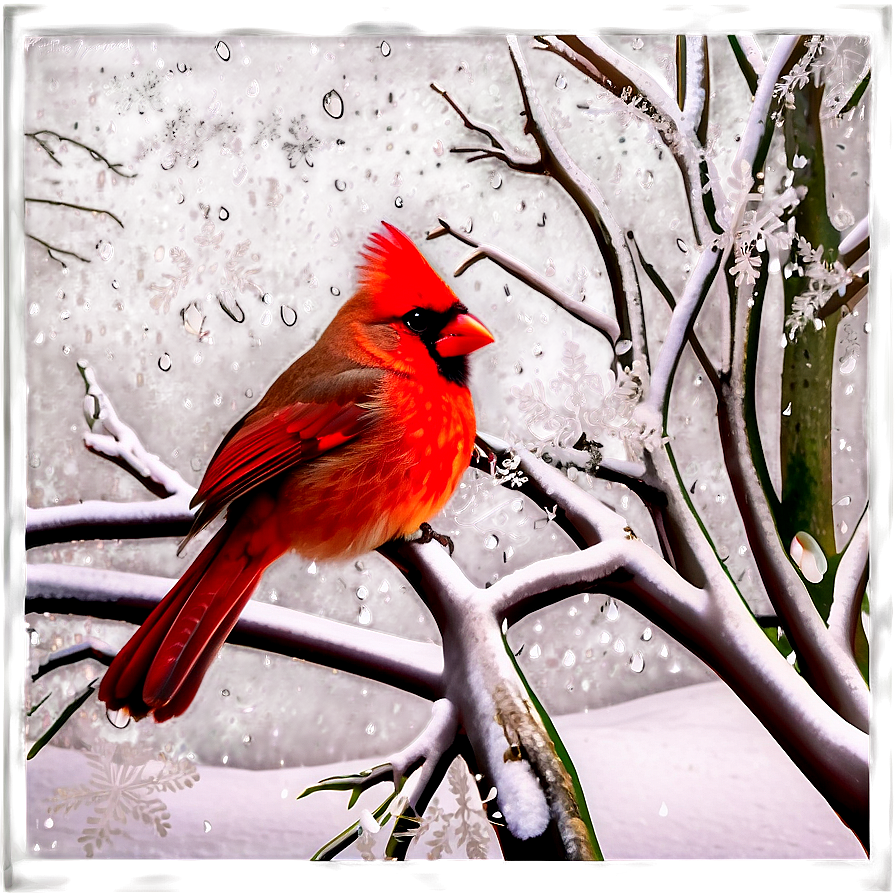 Cardinal In Winter Wonderland Png Kyw