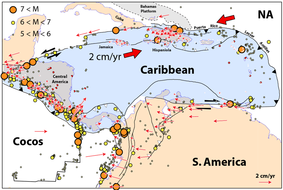 Caribbean Tectonic Activity Map