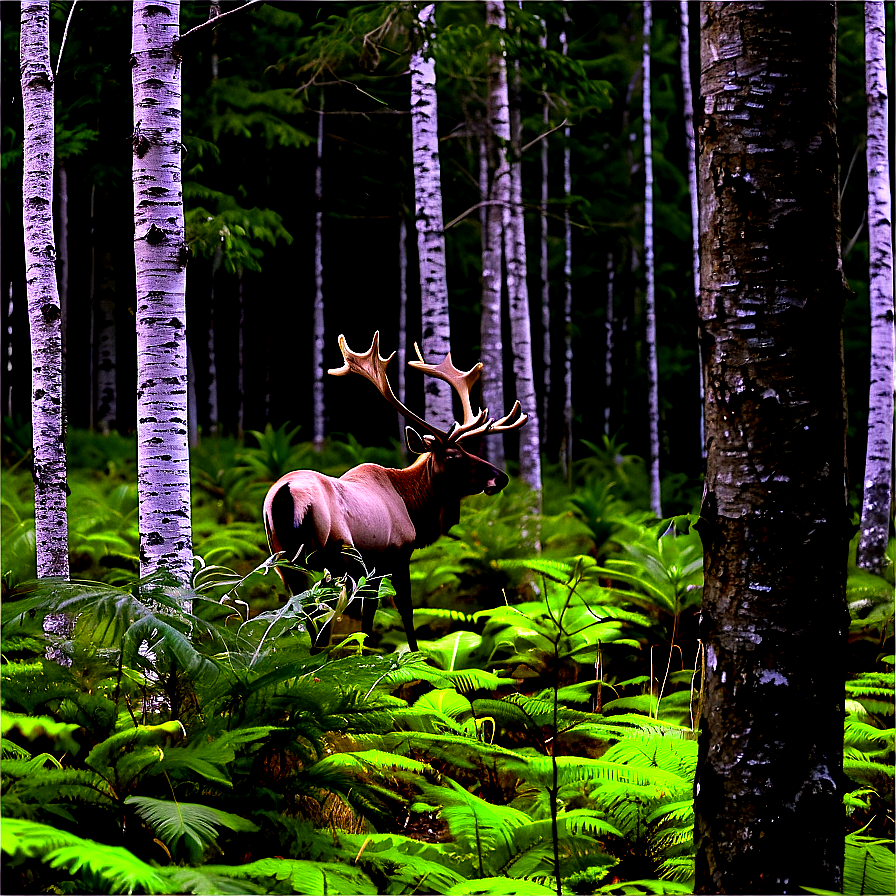 Caribou In Dense Forest Png 61