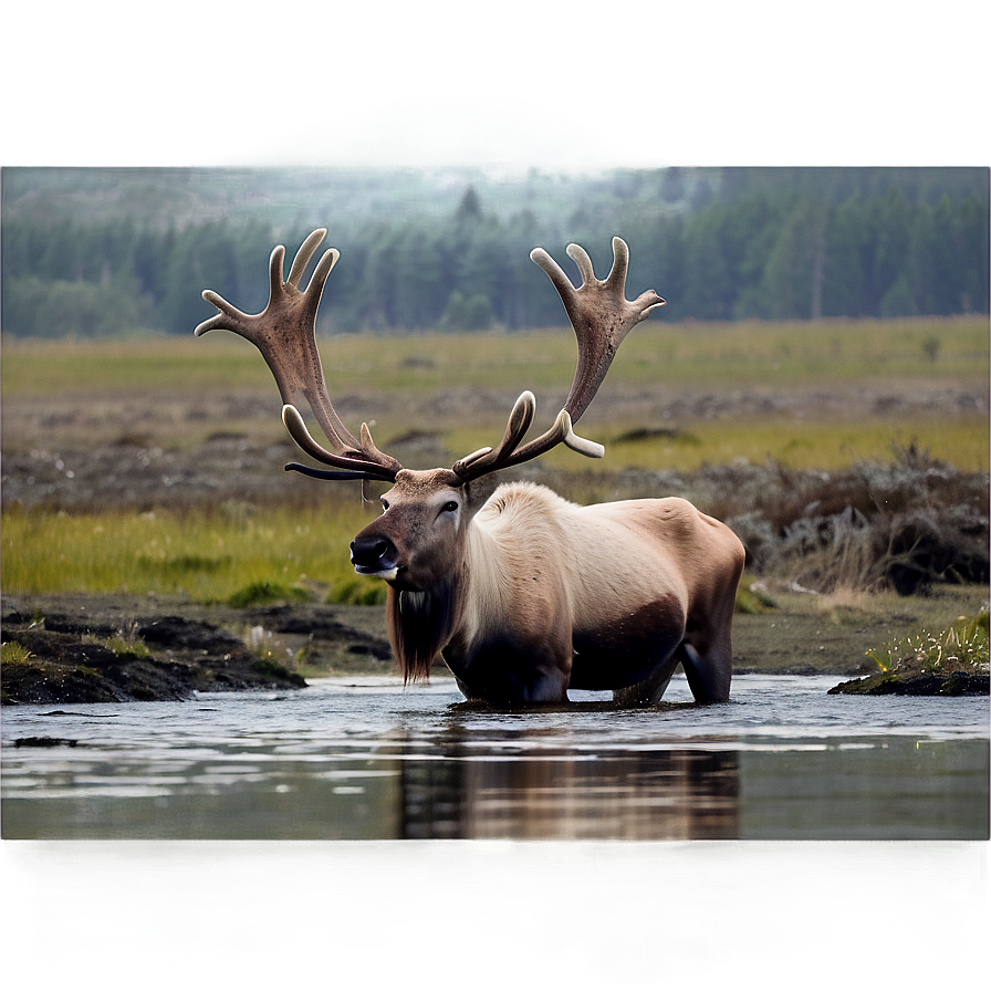 Caribou In Natural Habitat Png Vrl60