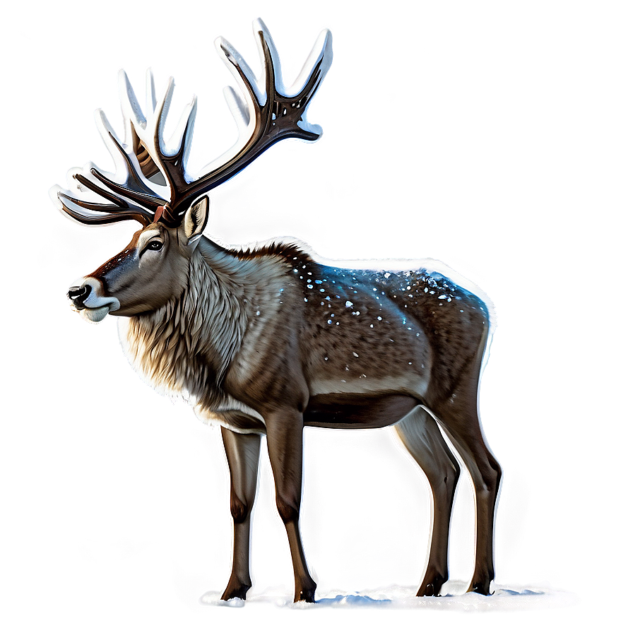 Caribou Standing In Snowstorm Png Ehd