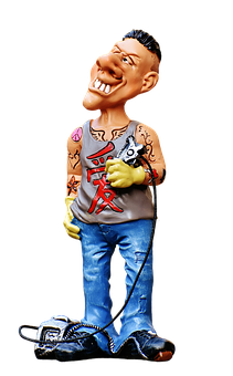 Caricature Figure With Tattoos PNG with transparent background