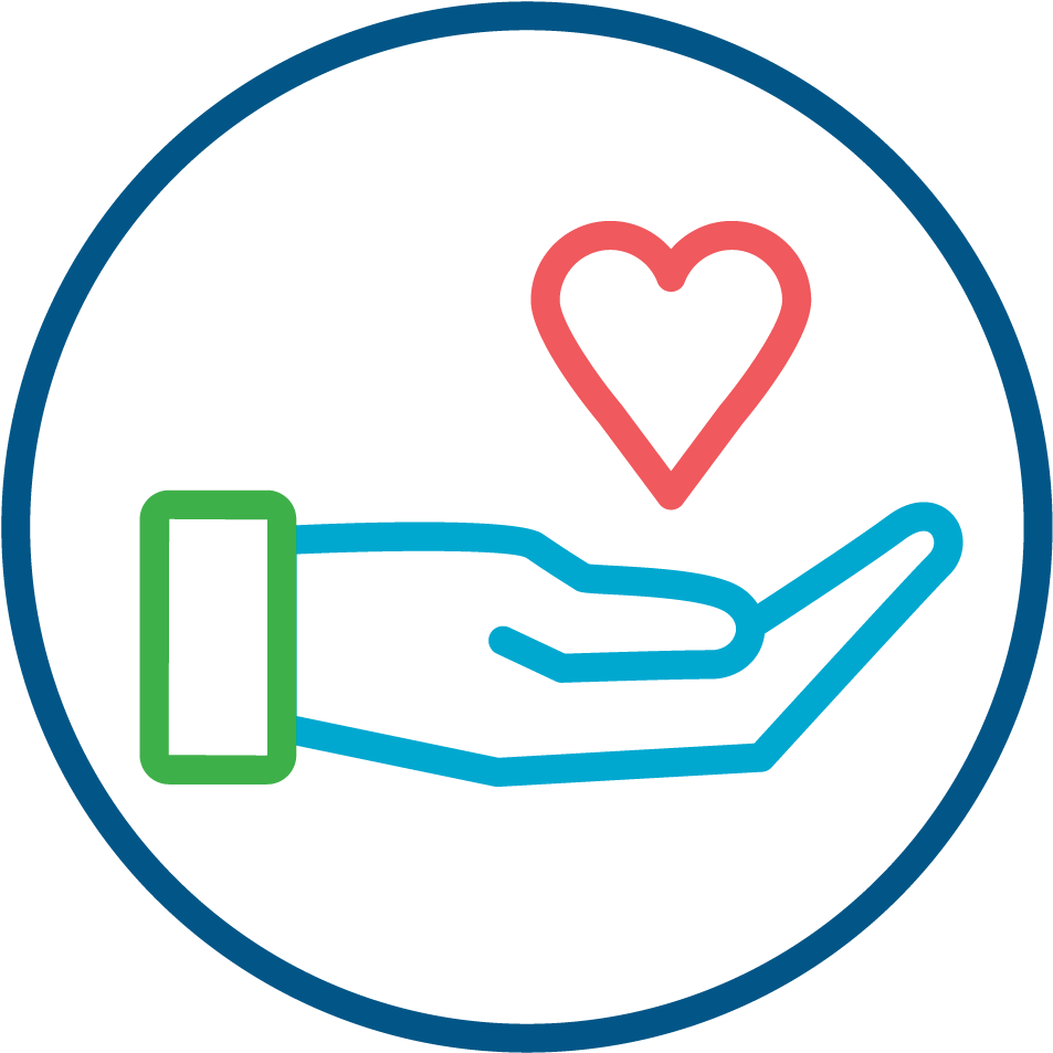 Caring Hand Heart Icon