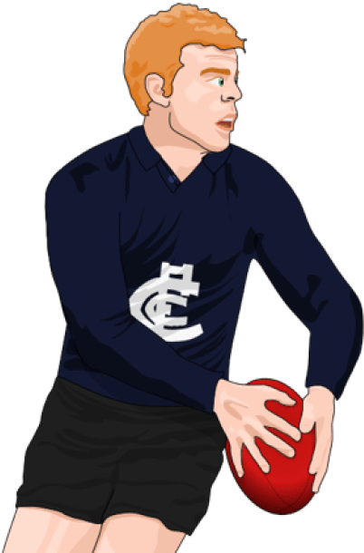 Carlton Football Player Illustration