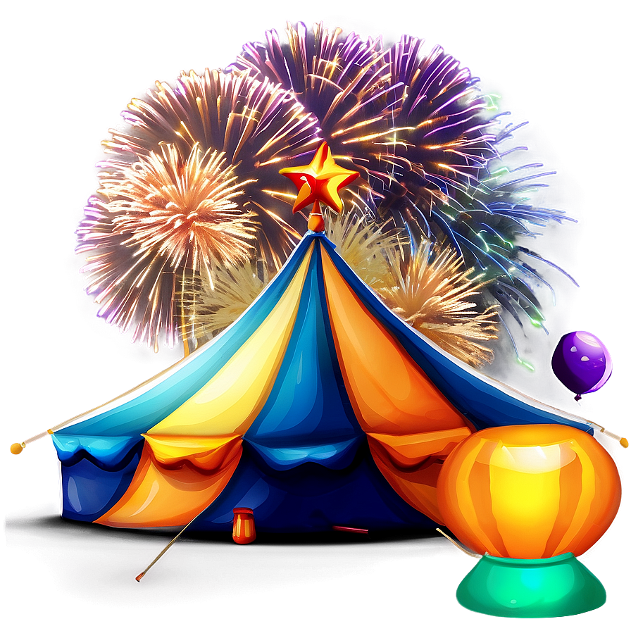 Carnival Tent With Fireworks Png Dgo98